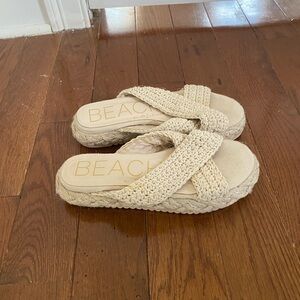 Beach Tan Woven Platform Sandals